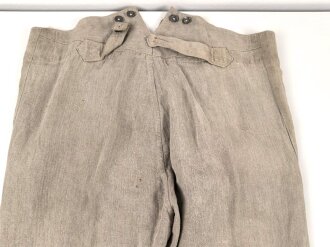 Drillichhose rohweiss Wehrmacht. Kammerstück in gutem Zustand