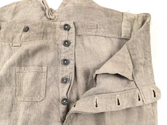 Drillichhose rohweiss Wehrmacht. Kammerstück in gutem Zustand