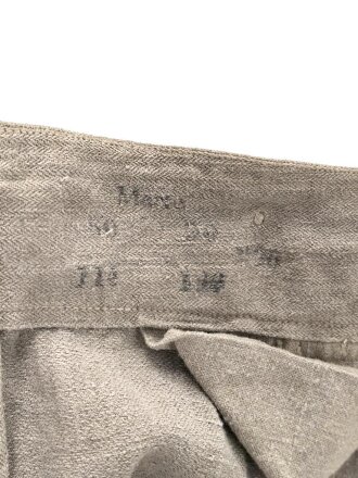 Drillichhose rohweiss Wehrmacht. Kammerstück in gutem Zustand