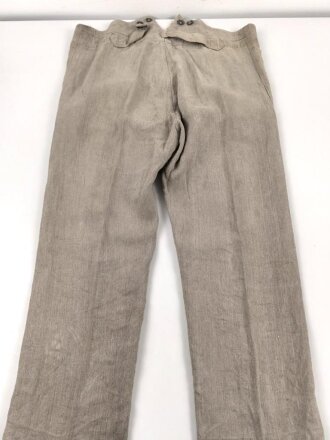 Drillichhose rohweiss Wehrmacht. Kammerstück in gutem Zustand