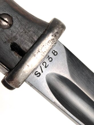 Seitengewehr M84/98 für k98 der Wehrmacht. Nummerngleiches Stück, Hersteller S/238, datiert 1936