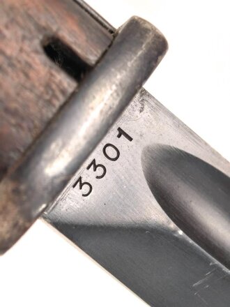 Seitengewehr M84/98 für k98 der Wehrmacht. Nummerngleiches Stück, Hersteller S/238, datiert 1936