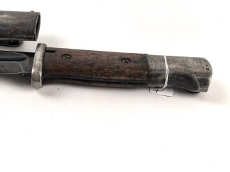 Seitengewehr M84/98 für k98 der Wehrmacht. Nummerngleiches Stück, Hersteller J.Sch, datiert 1937