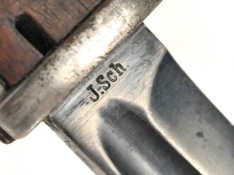 Seitengewehr M84/98 für k98 der Wehrmacht. Nummerngleiches Stück, Hersteller J.Sch, datiert 1937
