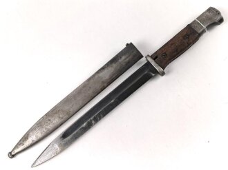 Seitengewehr M84/98 für k98 der Wehrmacht. Nummerngleiches Stück, Hersteller J.Sch, datiert 1937