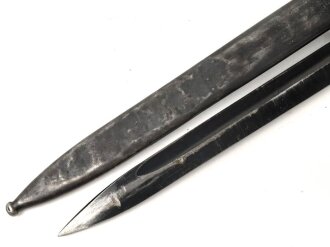 Seitengewehr M84/98 für k98 der Wehrmacht. Getragenes Stück, auf der Klinge Farbflecken ?