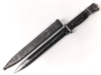 Seitengewehr M84/98 für k98 der Wehrmacht. Getragenes Stück, auf der Klinge Farbflecken ?