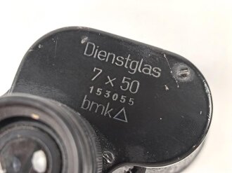 Kriegsmarine, Dienstglas 7 x 50 mit speziellen Okularmuscheln , Hersteller bmk. Glasklare Durchsicht, keine Strichplatte