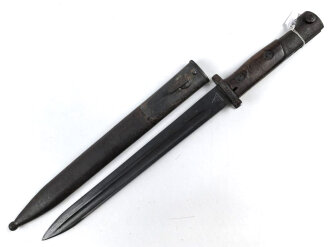 Jugoslawien, Seitengewehr Modell 24 Mauser mit eingekürztem Laufring . Ungereinigtes Stück