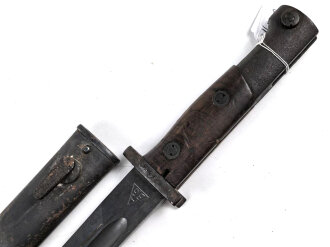 Jugoslawien, Seitengewehr Modell 24 Mauser mit eingekürztem Laufring . Ungereinigtes Stück