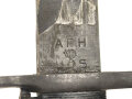 U.S. Army 2.Weltkrieg, Seitengewehr für M 1 Garand . Hersteller AH.  Scheide Originallack, ungereinigtes Stück