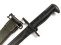 U.S. Army 2.Weltkrieg, Seitengewehr für M 1 Garand . Hersteller AH.  Scheide Originallack, ungereinigtes Stück