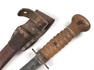 Niederlande, Kampfmesser Modell 1917, so bis 1940 ausgegeben. Nummerngleiches, ungereinigtes Stück