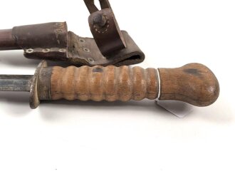 Niederlande, Kampfmesser Modell 1917, so bis 1940 ausgegeben. Nummerngleiches, ungereinigtes Stück