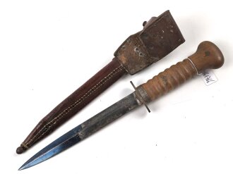 Niederlande, Kampfmesser Modell 1917, so bis 1940 ausgegeben. Nummerngleiches, ungereinigtes Stück