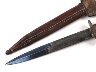 Niederlande, Kampfmesser Modell 1917, so bis 1940 ausgegeben. Nummerngleiches, ungereinigtes Stück