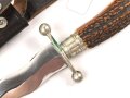 Deutschland nach 1945, Dolch mit Flammenklinge "Rehwappen " Messer in Stil eines Grabendolches aus dem 1. Weltkrieg.