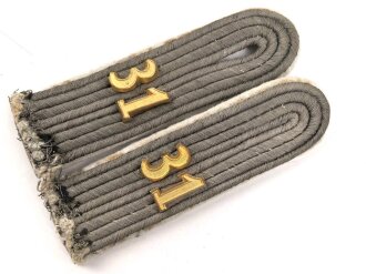 Heer, Paar Schulterklappen für einen Leutnant im Infanterie Regiment 31, Länge etwa 10,5cm