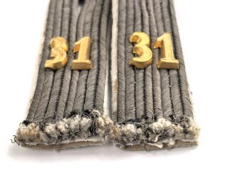 Heer, Paar Schulterklappen für einen Leutnant im Infanterie Regiment 31, Länge etwa 10,5cm