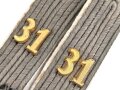 Heer, Paar Schulterklappen für einen Leutnant im Infanterie Regiment 31, Länge etwa 10,5cm