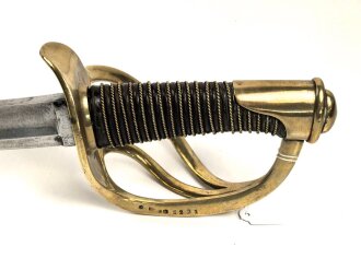 Frankreich, Kavalleriesäbel Modell 1822 für Mannschaften,  ohne Scheide, datiert 1837