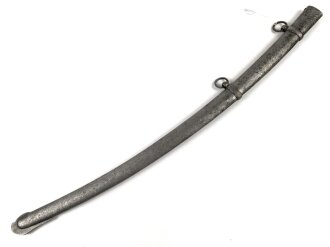 Sandgestrahlte Scheide für einen Reitersäbel, passend für zum Beispiel  Frankreich, Säbel für Husaren Modell 1803. Gesamtlänge 93cm