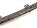Sandgestrahlte Scheide für einen Reitersäbel, passend für zum Beispiel  Frankreich, Säbel für Husaren Modell 1803. Gesamtlänge 93cm