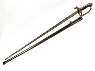 Frankreich, Säbel für Offiziere der Infanterie Modell 1882. Datiert 1883, getragenes Stück
