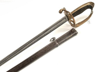 Frankreich, Säbel für Offiziere der Infanterie Modell 1882. Datiert 1883, getragenes Stück