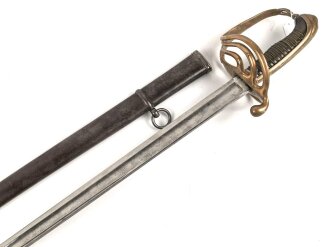 Frankreich, Säbel für Offiziere der Infanterie Modell 1882. Datiert 1883, getragenes Stück