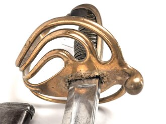 Frankreich, Säbel für Offiziere der Infanterie Modell 1882. Datiert 1883, getragenes Stück