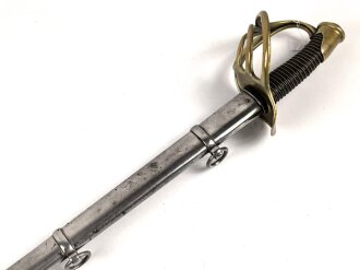 Frankreich, Säbel für Kürassiere Modell 1854/1882. Klingenlänge 95cm, Hersteller Klingenthal. Guter Zustand