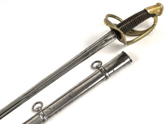 Frankreich, Säbel für Kürassiere Modell 1854/1882. Klingenlänge 95cm, Hersteller Klingenthal. Guter Zustand