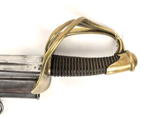 Frankreich, Säbel für Kürassiere Modell 1854/1882. Klingenlänge 95cm, Hersteller Klingenthal. Guter Zustand