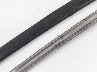 Frankreich, Säbel mit Lederscheide, diese zum Teil mit älterer Reparatur. Hersteller Klingenthal