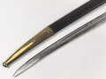 Frankreich, Säbel mit Lederscheide, diese zum Teil mit älterer Reparatur. Hersteller Klingenthal