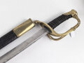 Frankreich, Säbel mit Lederscheide, diese zum Teil mit älterer Reparatur. Hersteller Klingenthal