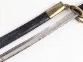 Frankreich, Säbel mit Lederscheide, diese zum Teil mit älterer Reparatur. Hersteller Klingenthal