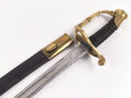 Frankreich, Säbel mit Lederscheide, diese zum Teil mit älterer Reparatur. Hersteller Klingenthal
