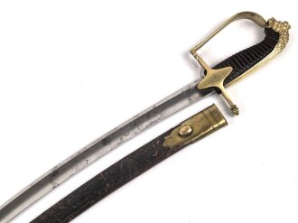 Bayern, Bürgerwehrsäbel um 1830 in gutem Gesamtzustand. Die Klinge mit geätzter Chiffre "L" unter Krone.