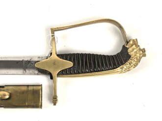 Bayern, Bürgerwehrsäbel um 1830 in gutem Gesamtzustand. Die Klinge mit geätzter Chiffre "L" unter Krone.