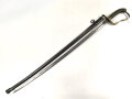 Bayern, Säbel für Infanterie Offiziere Modell 1855.  Scheide gereinigt und Original lackiert, die Klinge mit schwacher, doppelseitiger Ätzung leicht narbig.