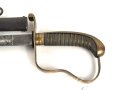 Bayern, Säbel für Infanterie Offiziere Modell 1855.  Scheide gereinigt und Original lackiert, die Klinge mit schwacher, doppelseitiger Ätzung leicht narbig.