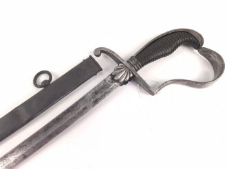 Bayern, Bürgerwehrsäbel um 1860. Gereinigtes Stück, die Klinge mit Gravur " Eisenhauer" " Christian Block in München" sowie gekrönter Chiffre.