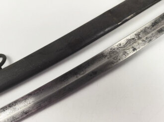 Bayern, Bürgerwehrsäbel um 1860. Gereinigtes Stück, die Klinge mit Gravur " Eisenhauer" " Christian Block in München" sowie gekrönter Chiffre.