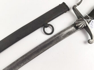 Bayern, Bürgerwehrsäbel um 1860. Gereinigtes Stück, die Klinge mit Gravur " Eisenhauer" " Christian Block in München" sowie gekrönter Chiffre.