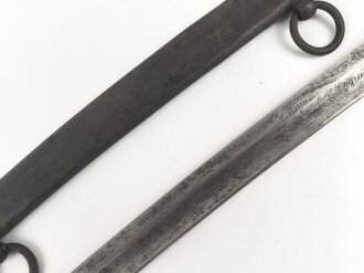 Bayern, Bürgerwehrsäbel um 1860. Gereinigtes Stück, die Klinge mit Gravur " Eisenhauer" " Christian Block in München" sowie gekrönter Chiffre.