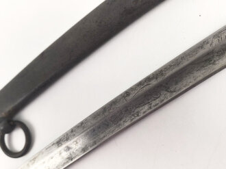 Bayern, Bürgerwehrsäbel um 1860. Gereinigtes Stück, die Klinge mit Gravur " Eisenhauer" " Christian Block in München" sowie gekrönter Chiffre.
