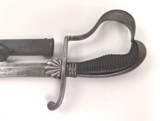 Bayern, Bürgerwehrsäbel um 1860. Gereinigtes Stück, die Klinge mit Gravur " Eisenhauer" " Christian Block in München" sowie gekrönter Chiffre.