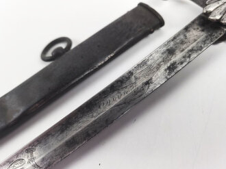 Bayern, Bürgerwehrsäbel um 1860. Gereinigtes Stück, die Klinge mit Gravur " Eisenhauer" " Christian Block in München" sowie gekrönter Chiffre.